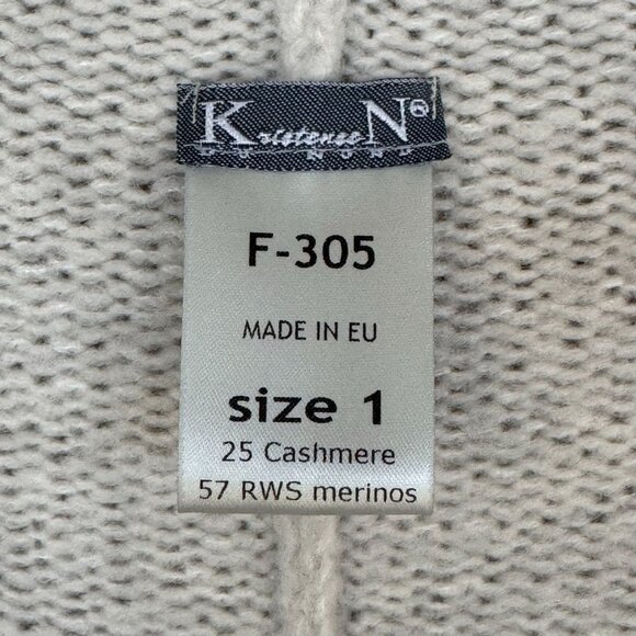 Kristensen Du Nord Cashmere Merino Wool Blend Gray Funnel Neck Sweater Size S - Picture 14 of 16